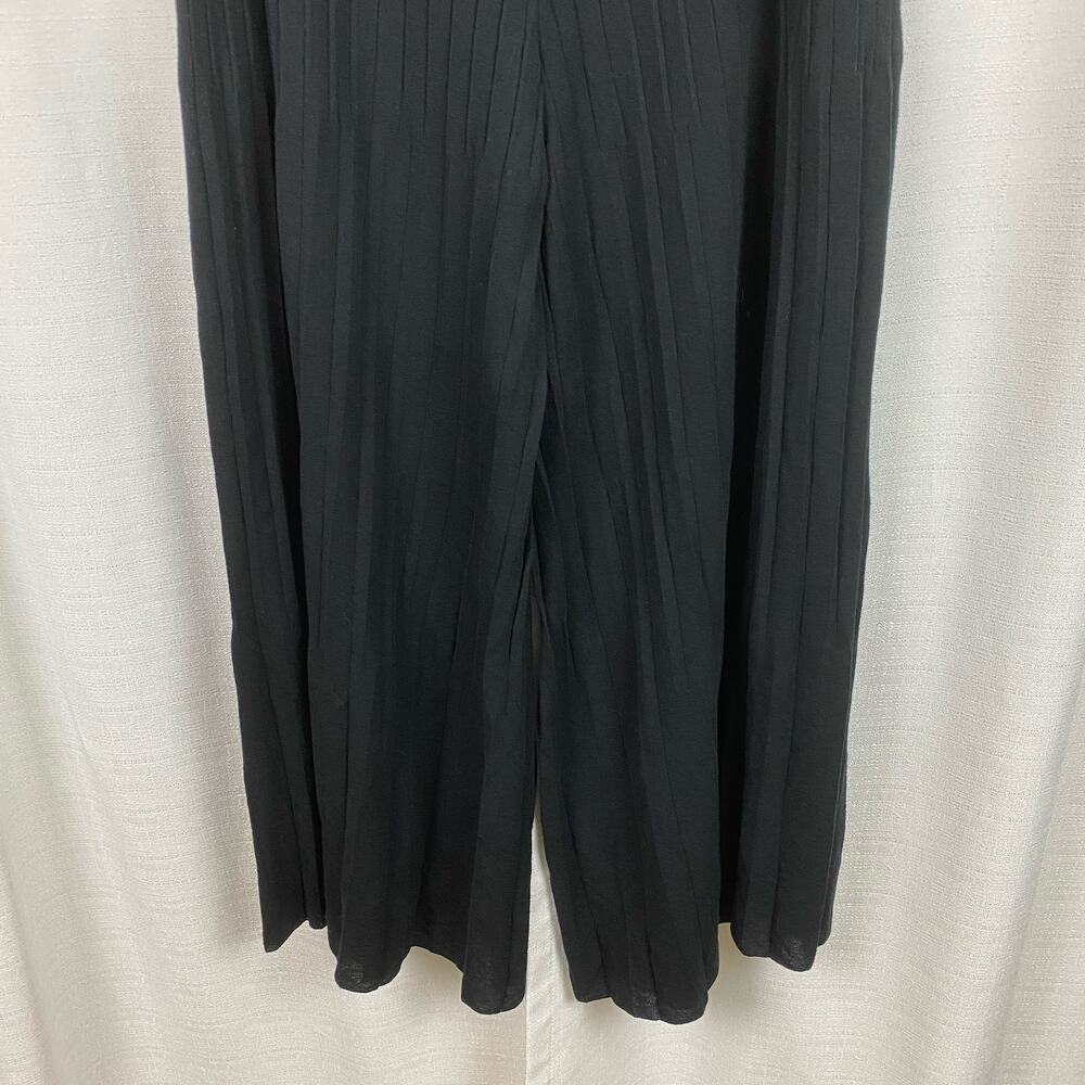 St.John Black Pleated Knit Wide Leg Pants Sz.M NWT - Picture 11 of 12